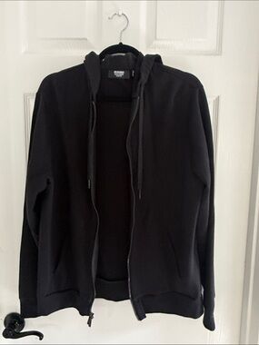 Murano Black Men's Zip-Up Hoodie Sweater Jacket